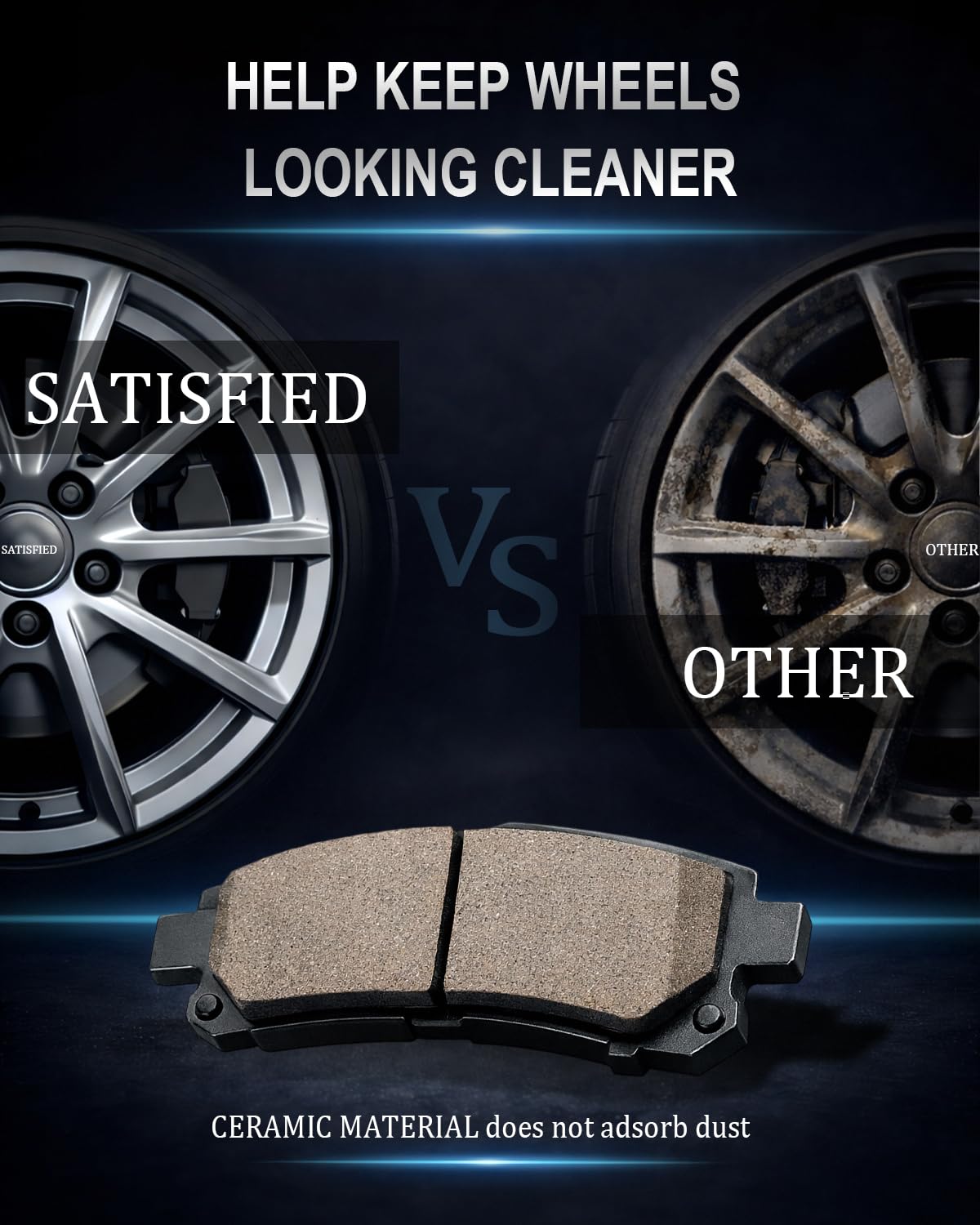 SATISFIED size comparison with ruler showing exact dimensions and easy fitment benefit