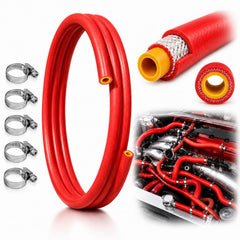 SATUGUOJI front view of full kit showing hose and five clamps for quick replacement