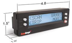 ScanGauge SG2 mounted on dashboard displaying fuel economy for safer driving decisions