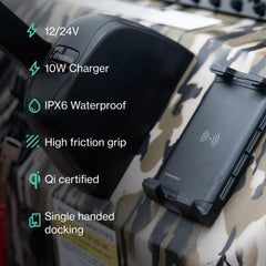 Scanstrut close-up of high-grip jaws holding phone securely for stable charging