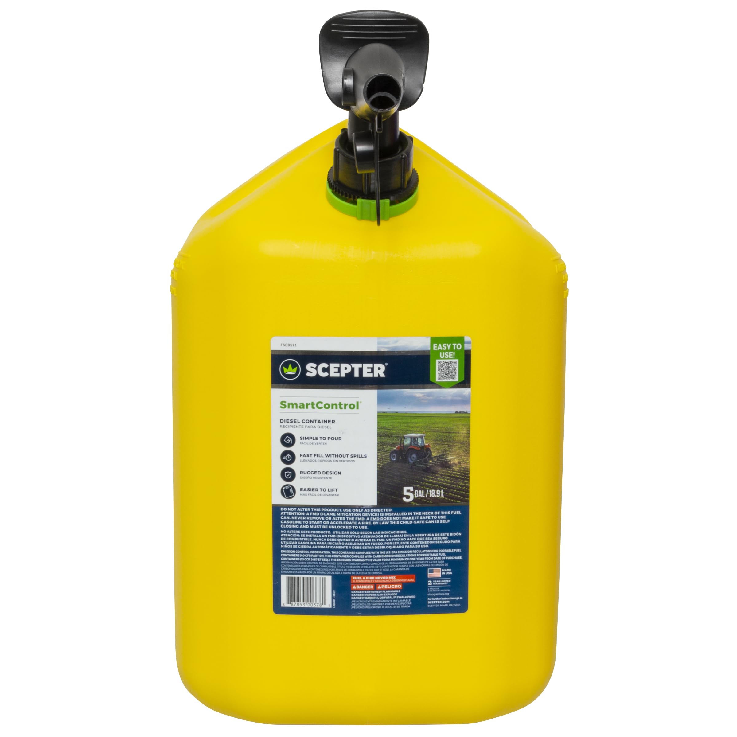 Scepter diesel can flame mitigation device closeup adding internal safety