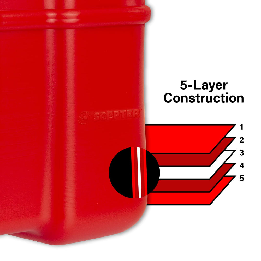 Scepter held in hand to show 2 gallon size for easy carrying and storage