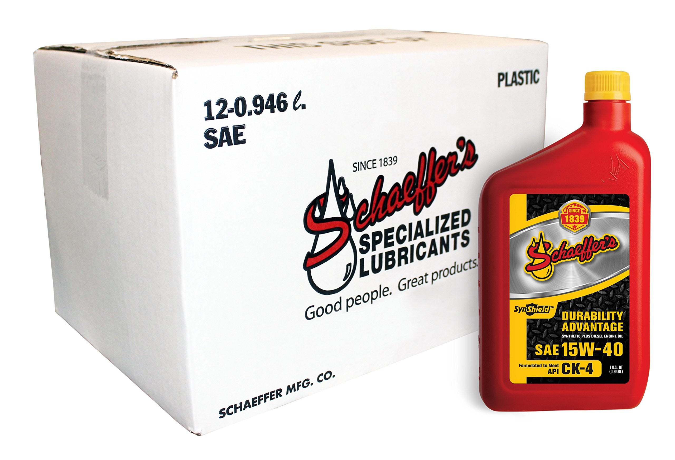 Schaeffer SynShield front bottle showing durable engine protection