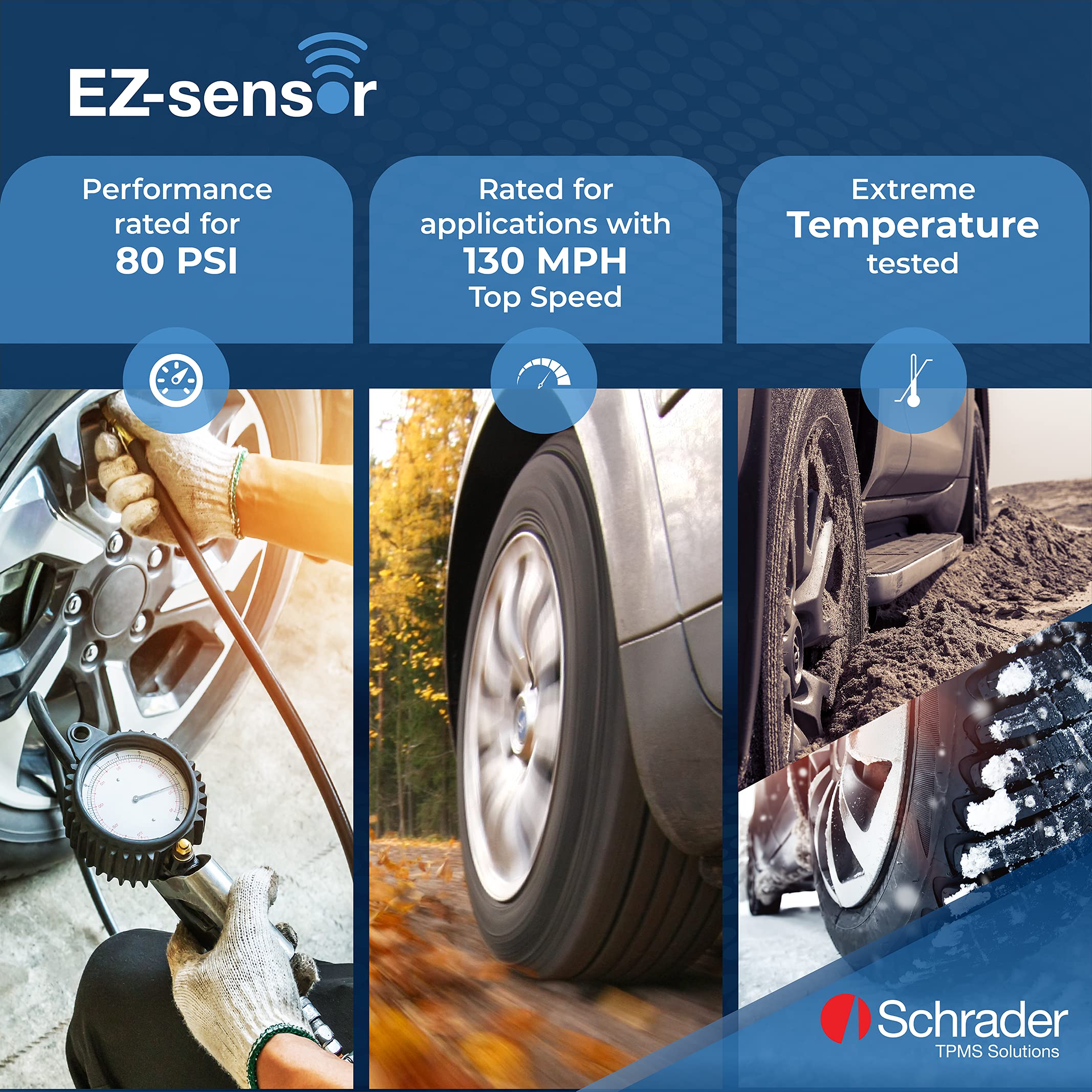 Schrader EZ-Sensor installed in wheel demonstrating correct mounting and fit