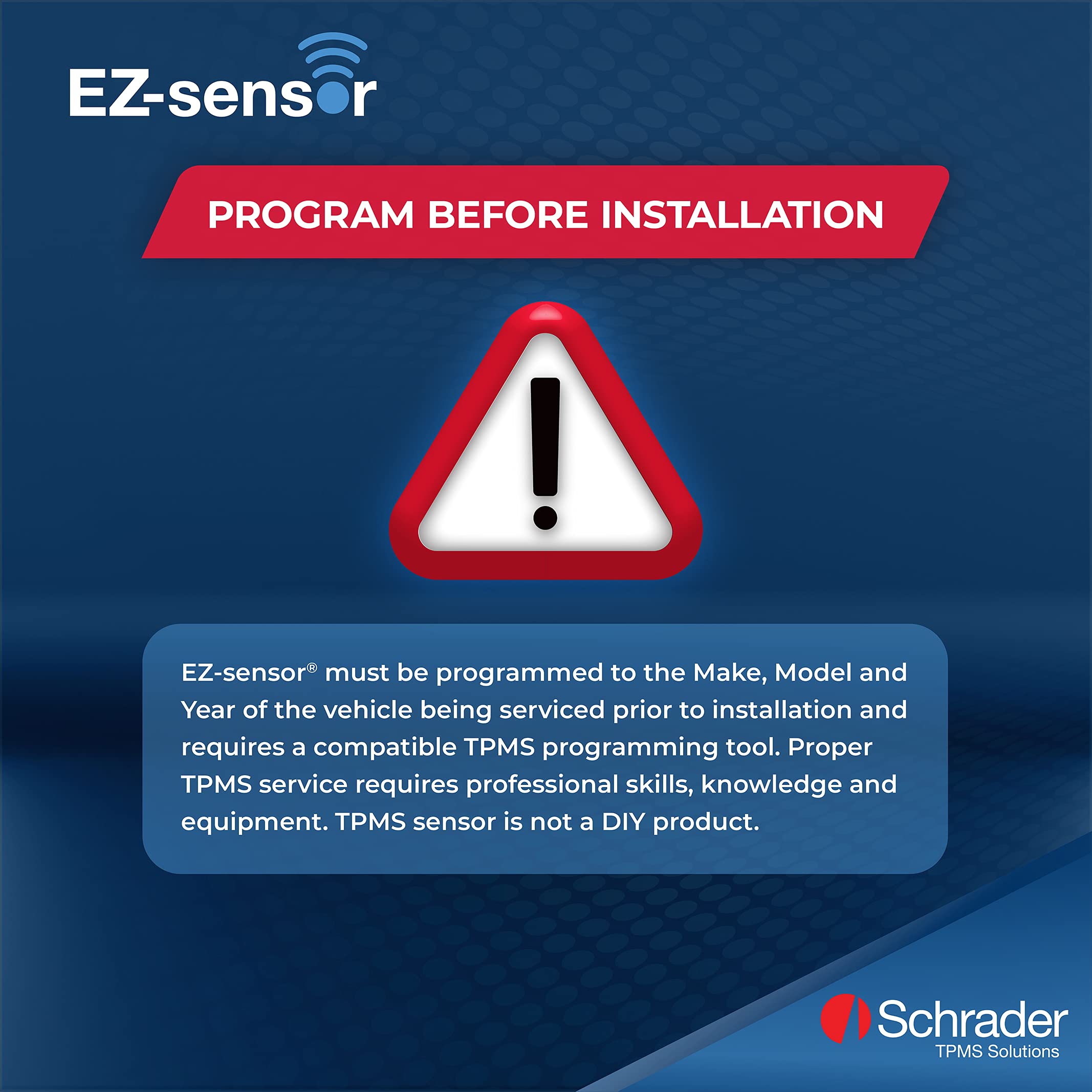 Schrader EZ-Sensor beside ruler showing scale for inventory planning