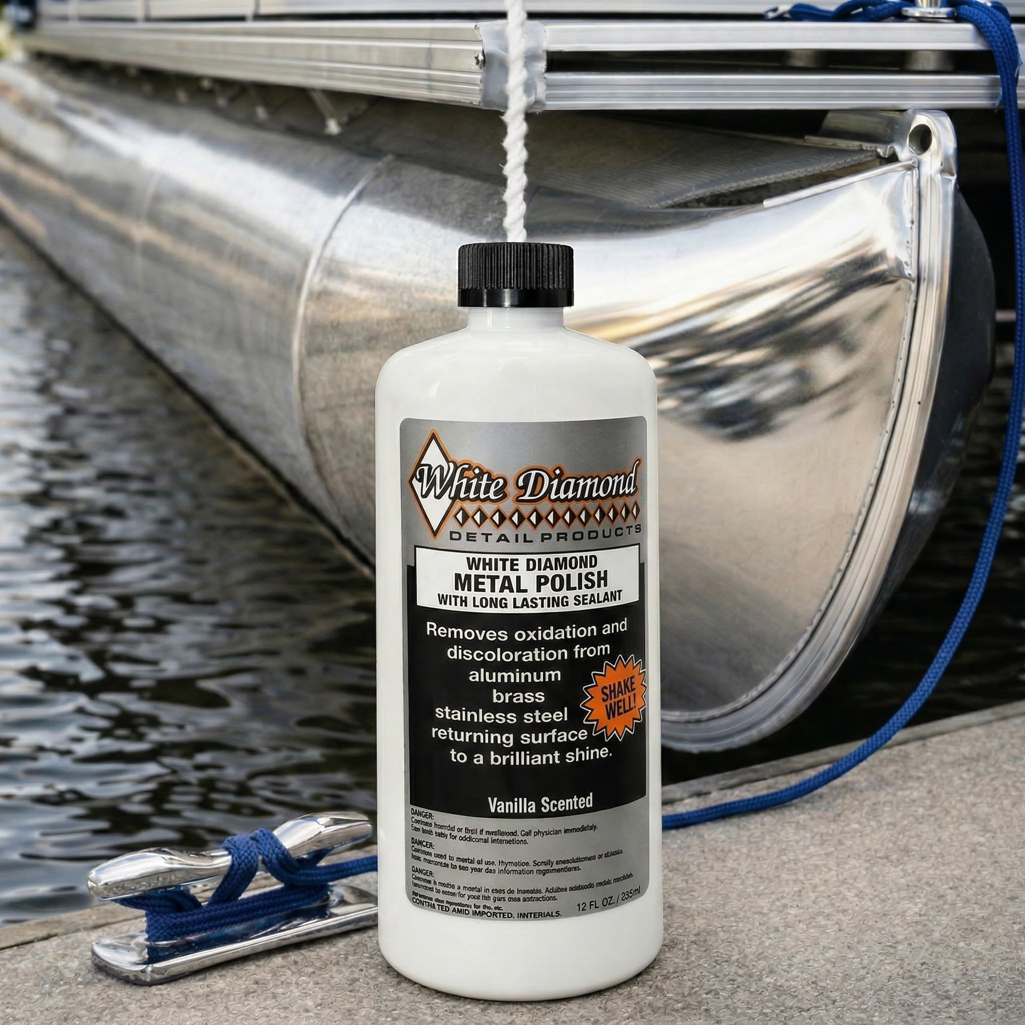 Schultz Laboratories on a workbench near a boat for marine maintenance