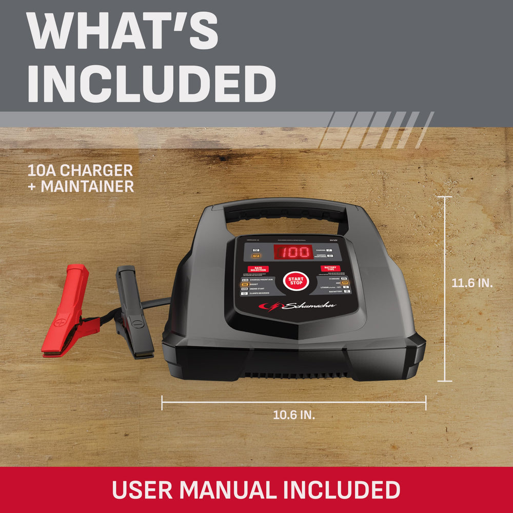 Schumacher desulfation mode indicator lit on SC1281 illustrating battery restoration