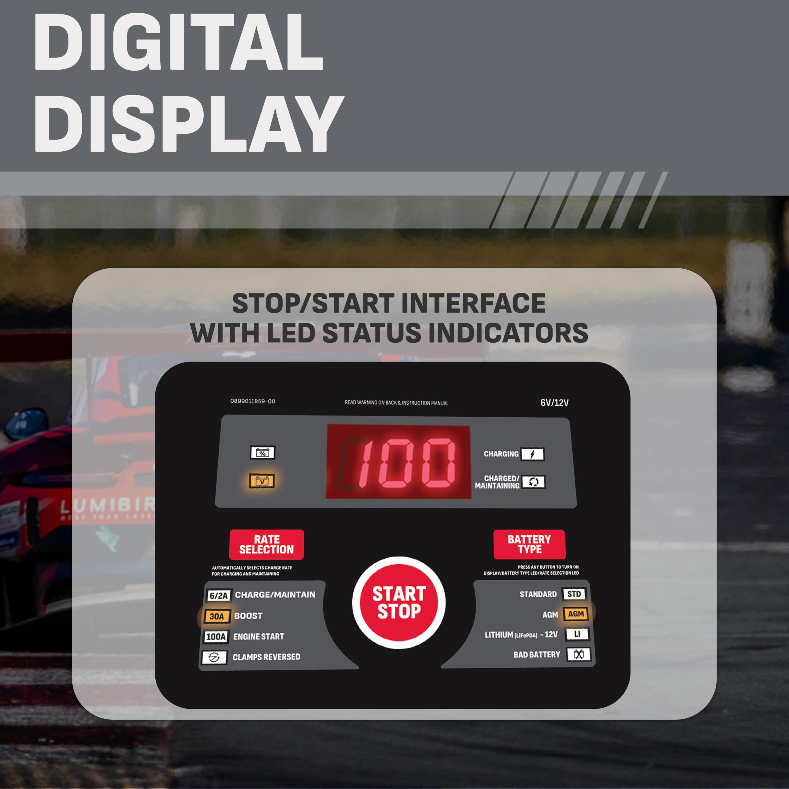 Schumacher powering engine start with SC1281 demonstrating fast 100A starting benefit