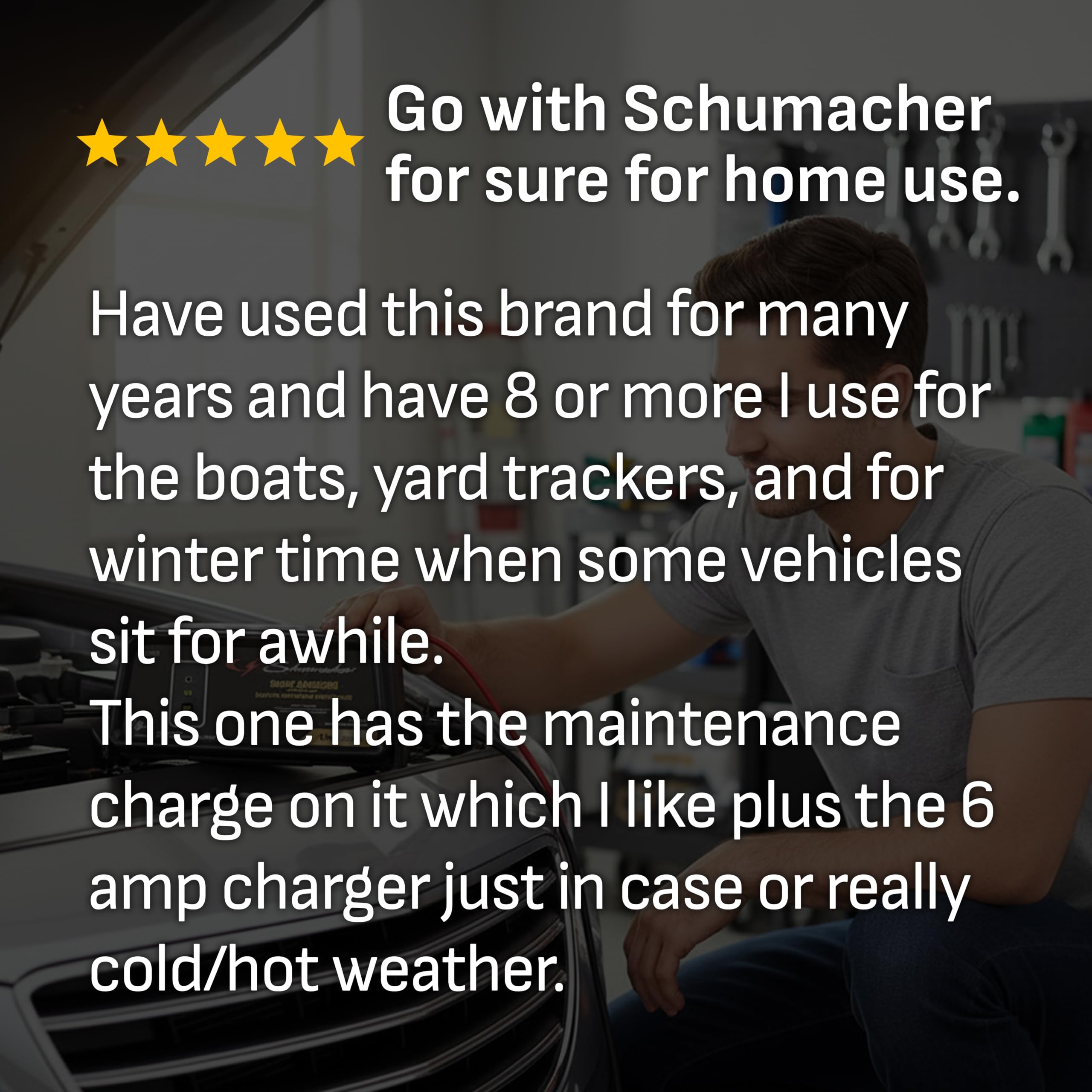 Schumacher SC1320 close-up of reconditioning mode controls improving battery recovery