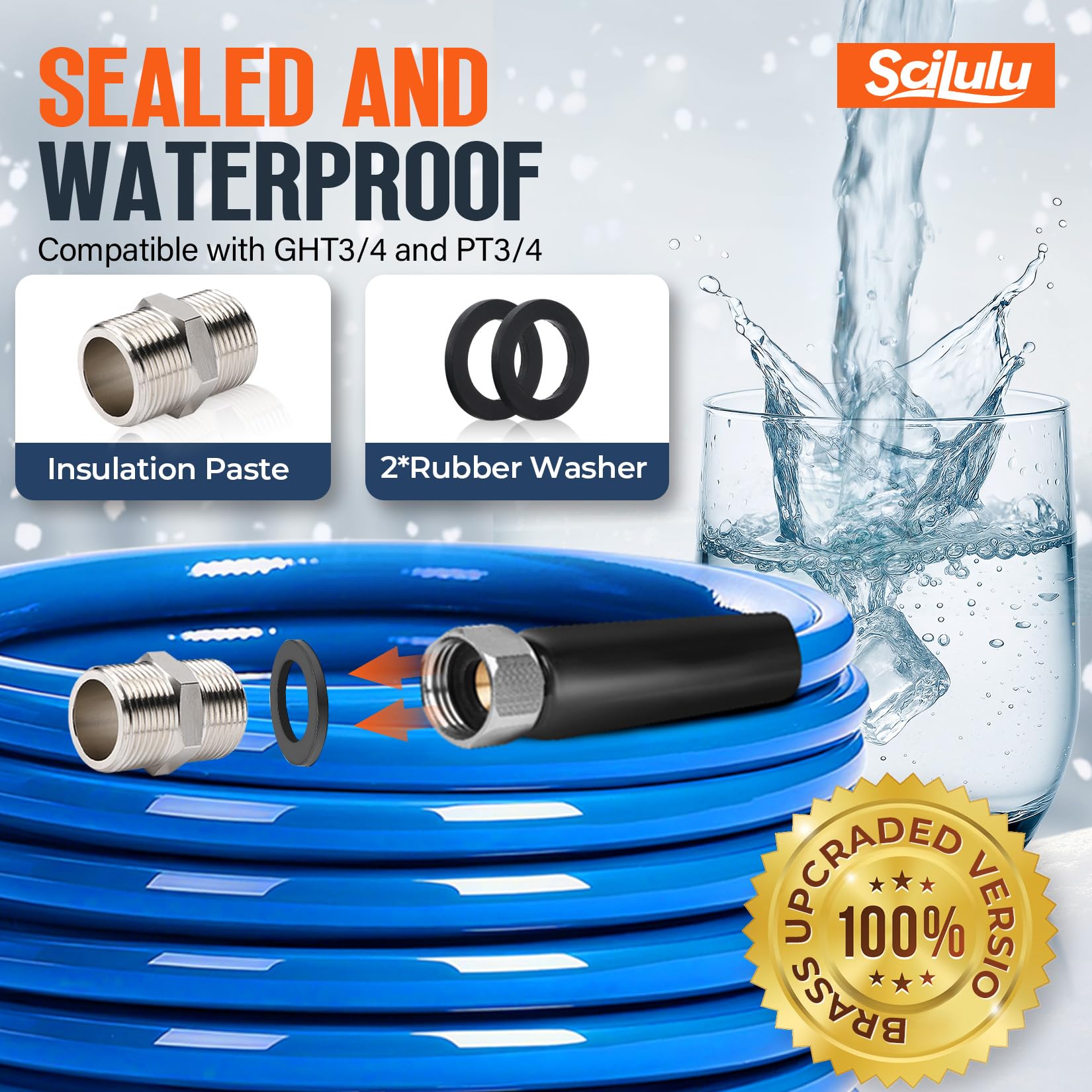 Scilulu boxed packaging with included sealing tapes for reinforced leak protection