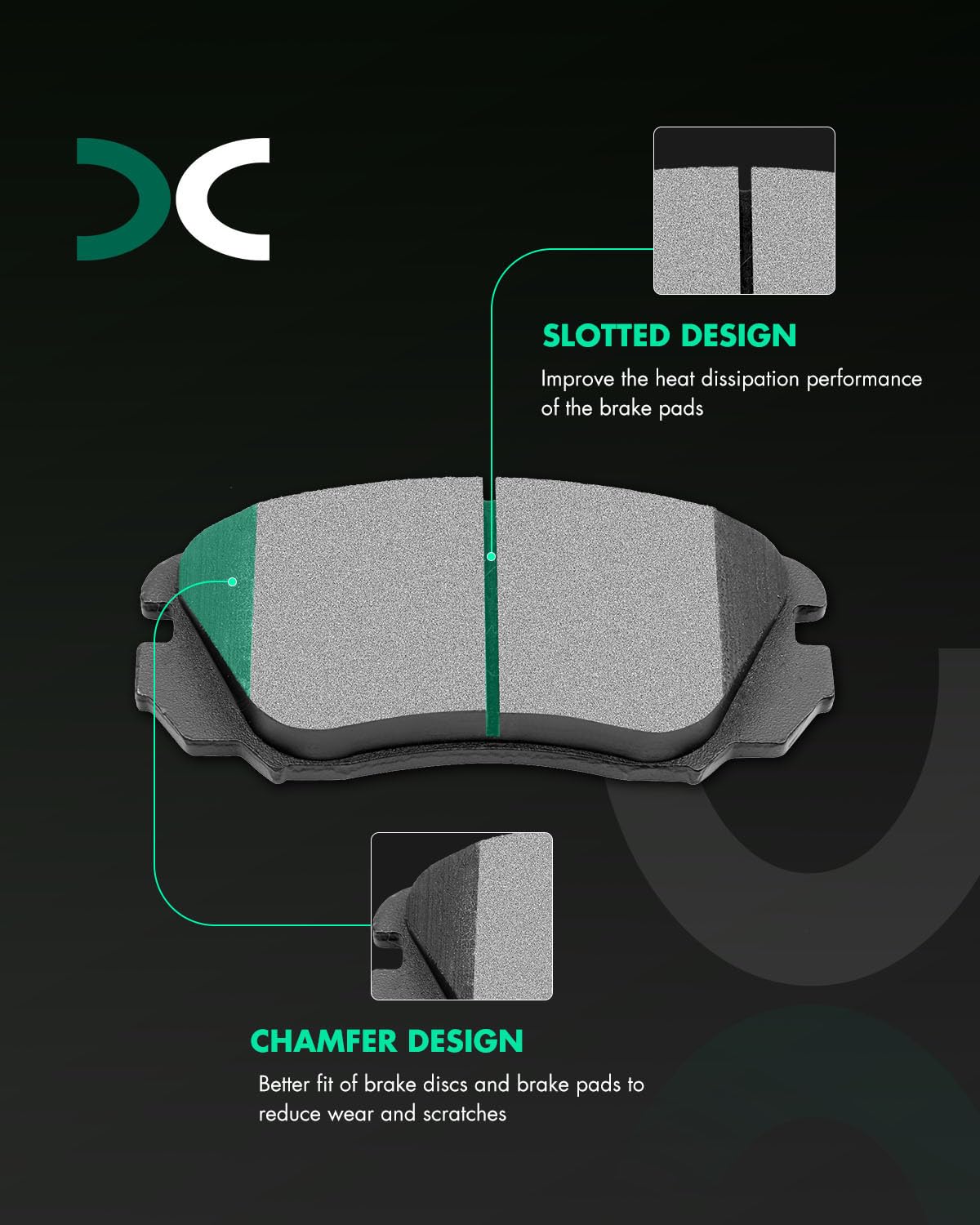 SCITOO rear pads packaging displayed with vehicle compatibility details and benefits