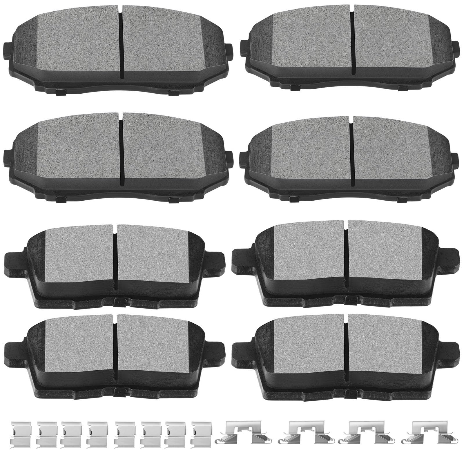 SCITOO brake pads front packaging showing complete 8-piece kit benefit: easy replacement