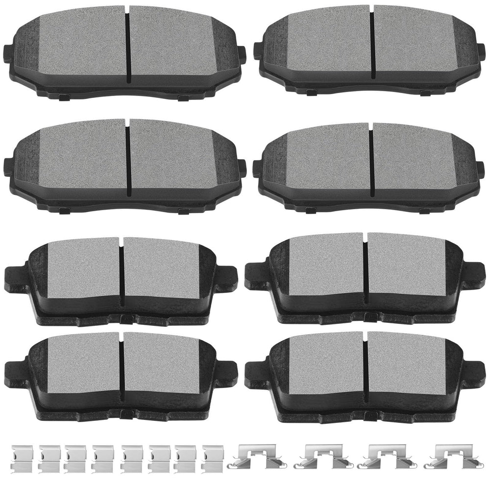 SCITOO brake pads front packaging showing complete 8-piece kit benefit: easy replacement
