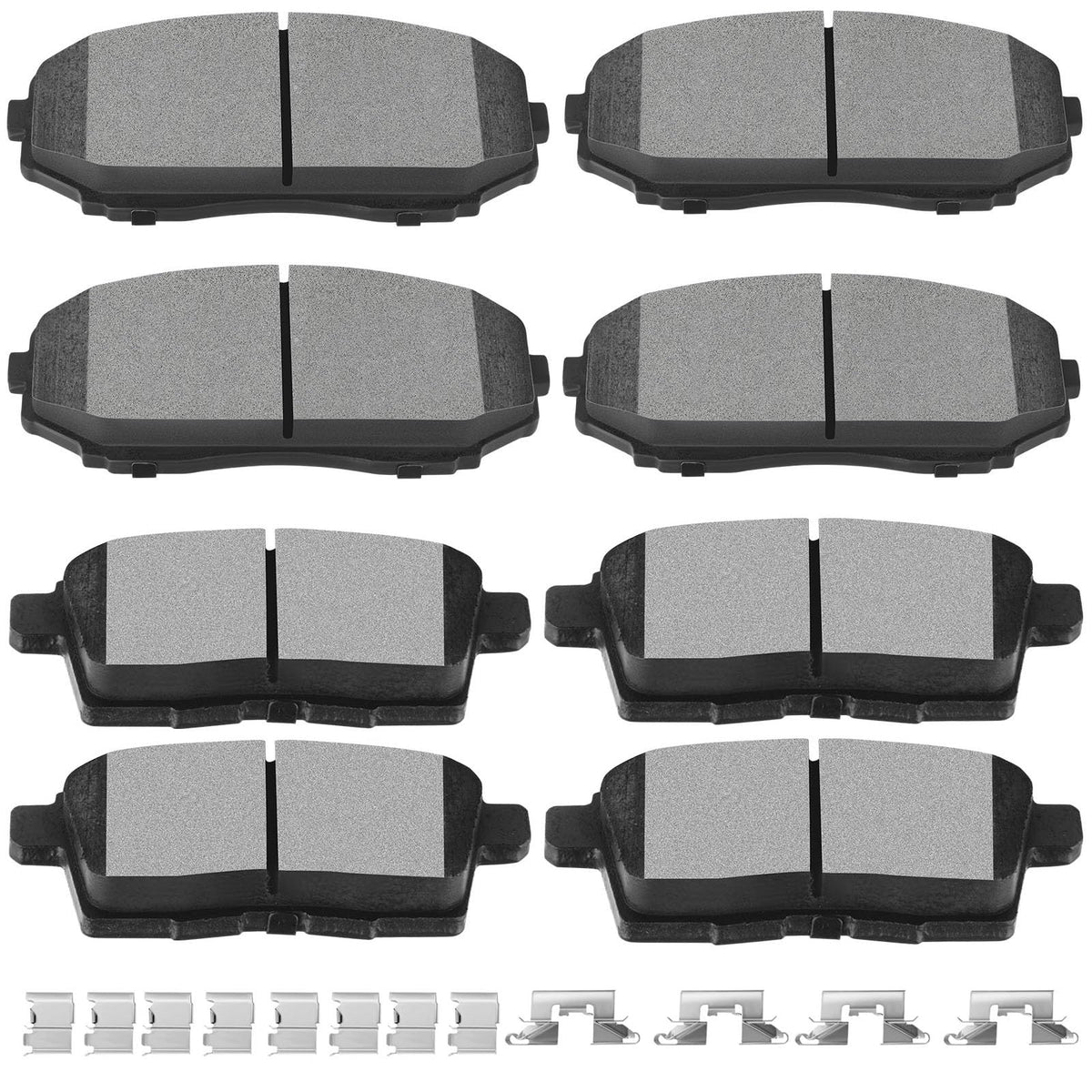 SCITOO brake pads front packaging showing complete 8-piece kit benefit: easy replacement