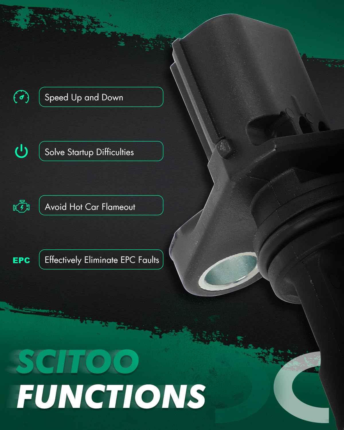 SCITOO sensor packaging and label showing part numbers for easy verification benefit