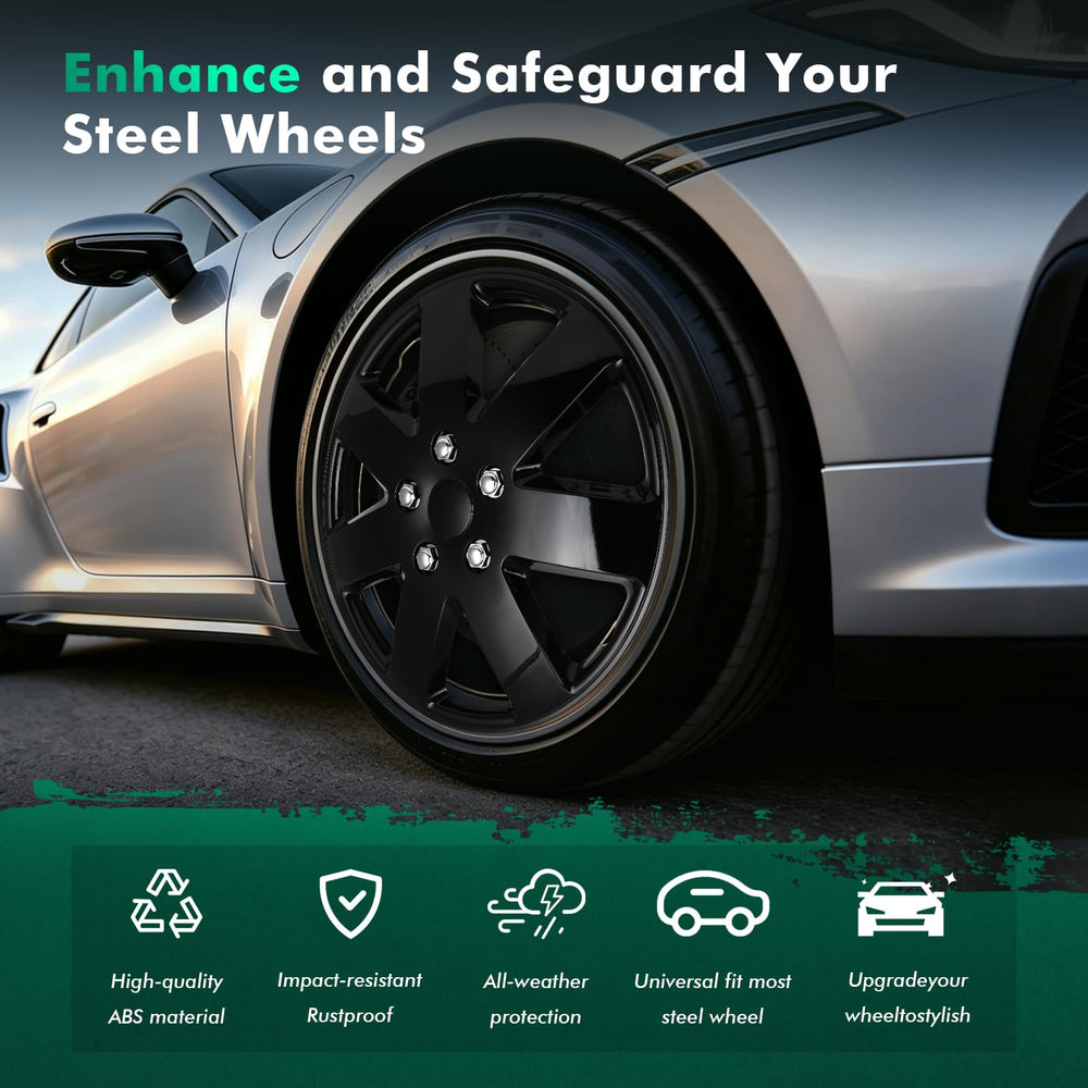 SCITOO set of four boxed hubcaps showing complete vehicle coverage convenience