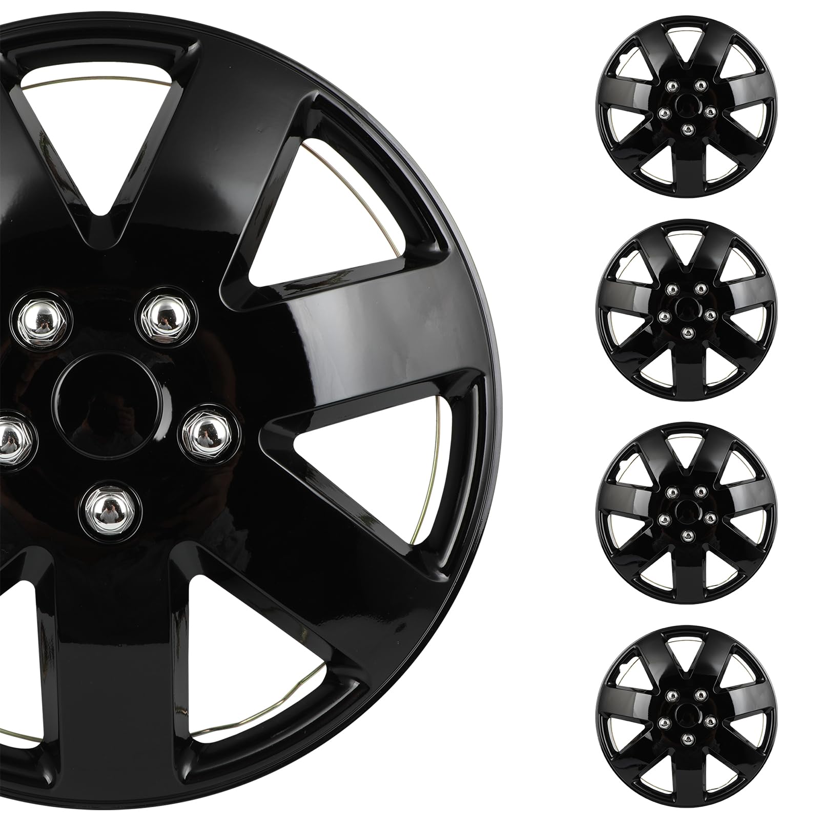 SCITOO front view hubcap showing sleek black finish and instant visual upgrade