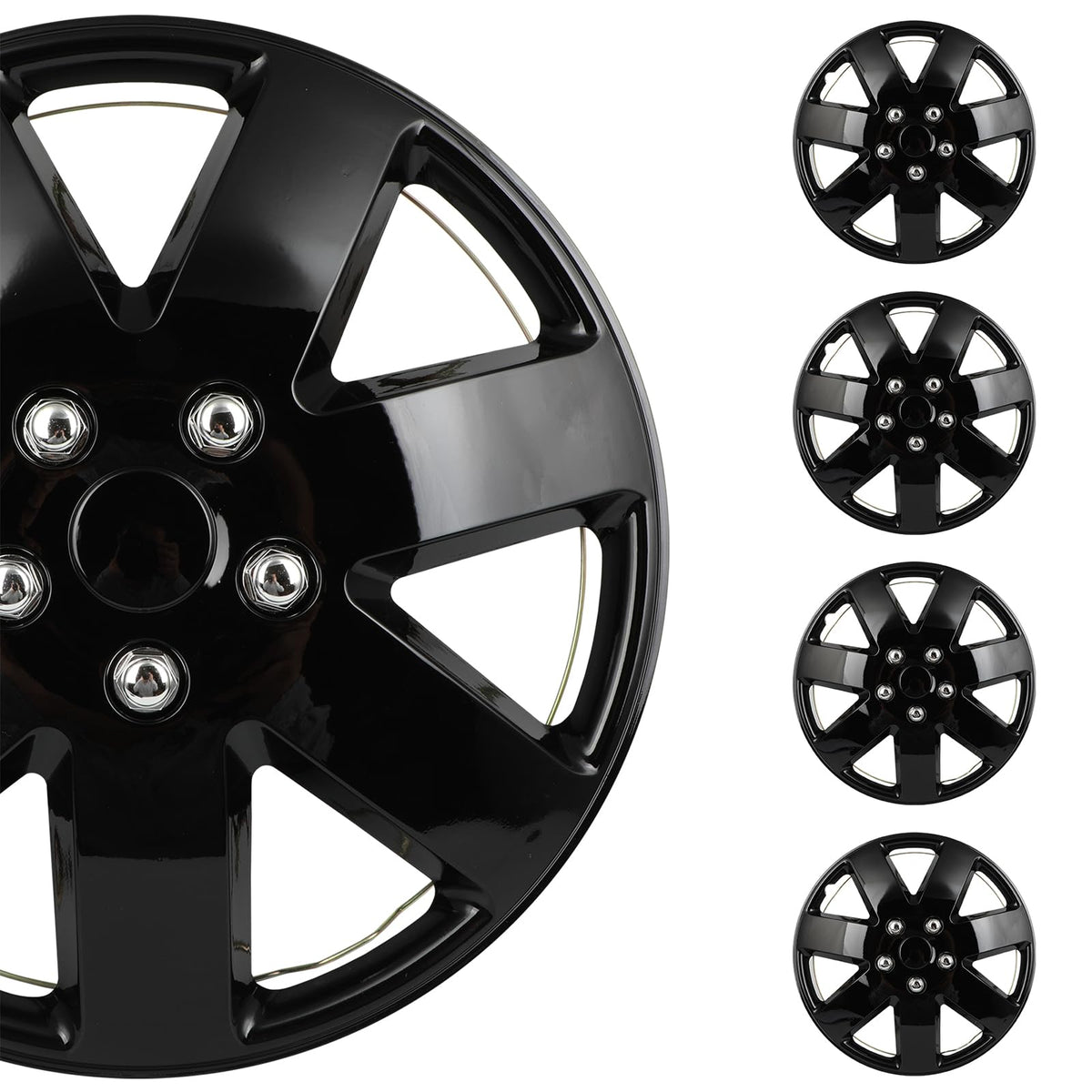 SCITOO front view hubcap showing sleek black finish and instant visual upgrade