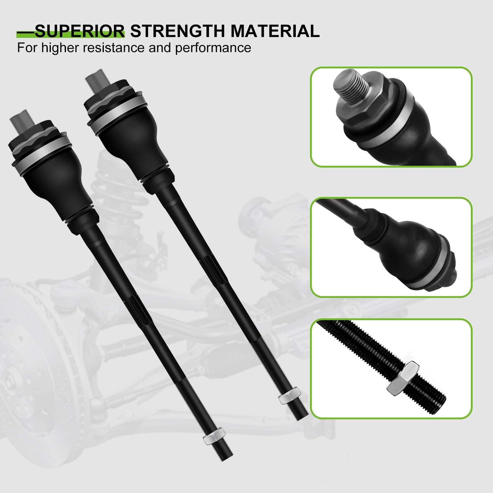 SCITOO inner tie rod end close view illustrating spline and sturdy construction for reliable steering