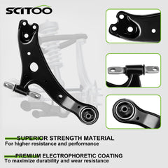 SCITOO passenger-side lower control arm close-up highlighting strength