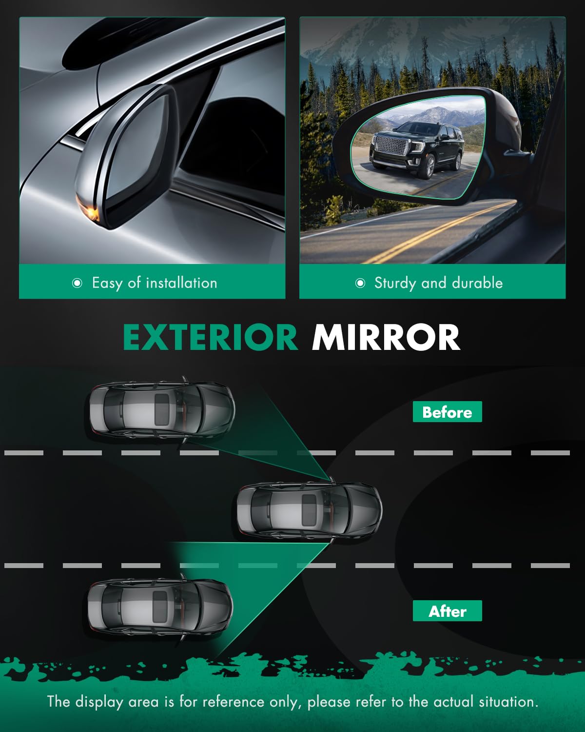 SCITOO mirror folded to show protection from knocks and parking damage