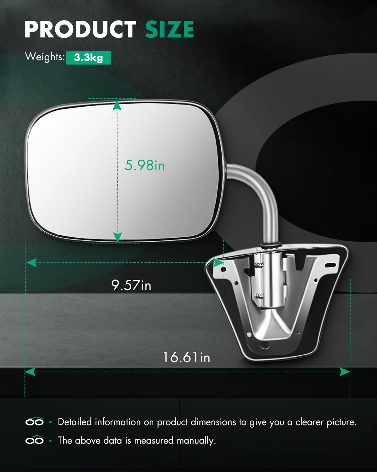 SCITOO mirror glass close-up showing clear reflection and improved visibility