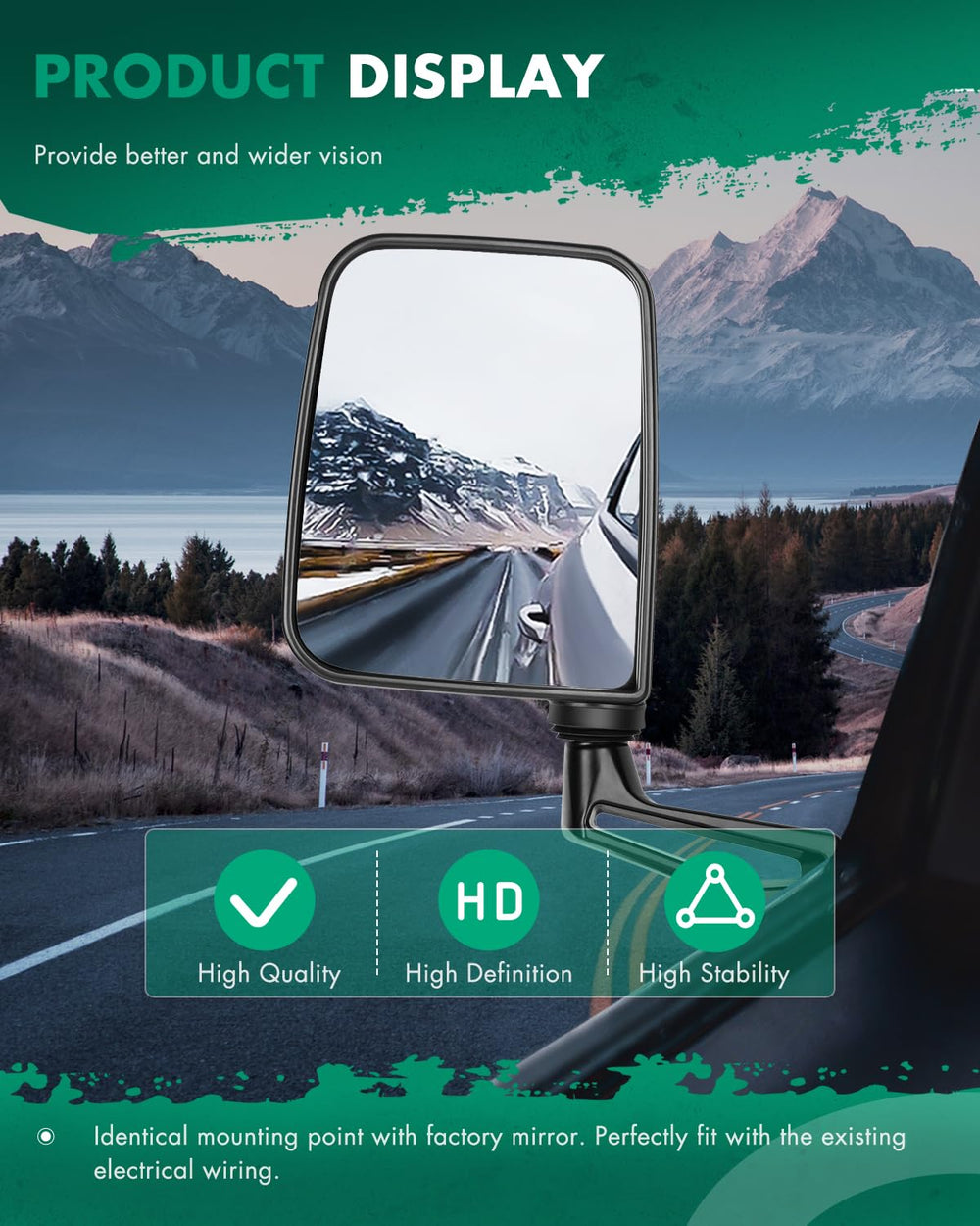 SCITOO mirror installed on Jeep half door illustrating real-world fit