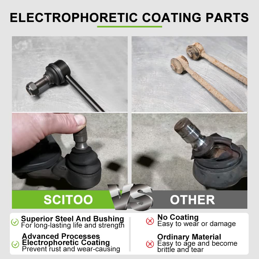 SCITOO outer tie rod ends on workbench illustrating straightforward replacement