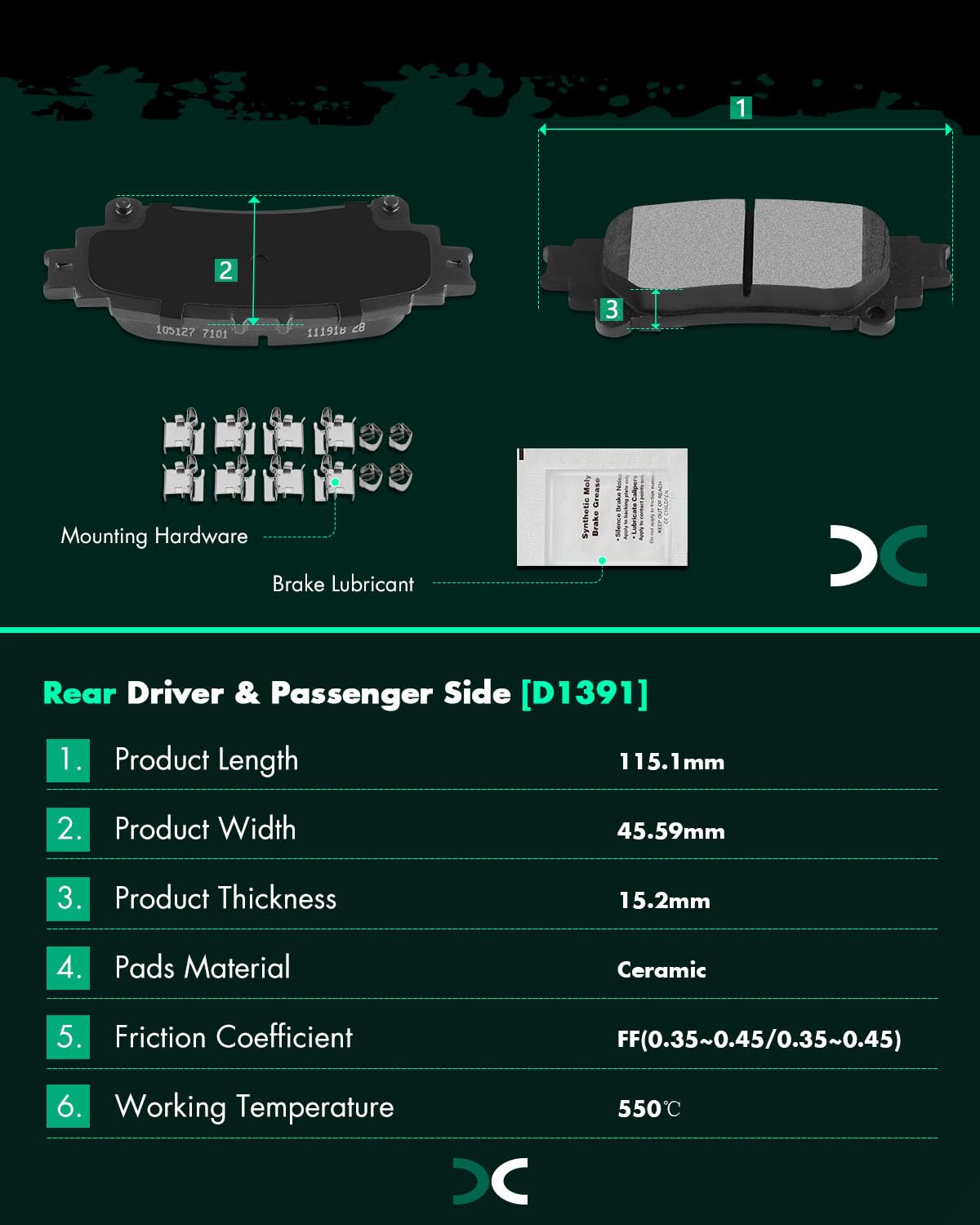 SCITOO packaged set with eight pads and hardware for straightforward service