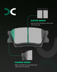 SCITOO ceramic brake pad front profile displaying friction surface for quick bedding and reliable stopping