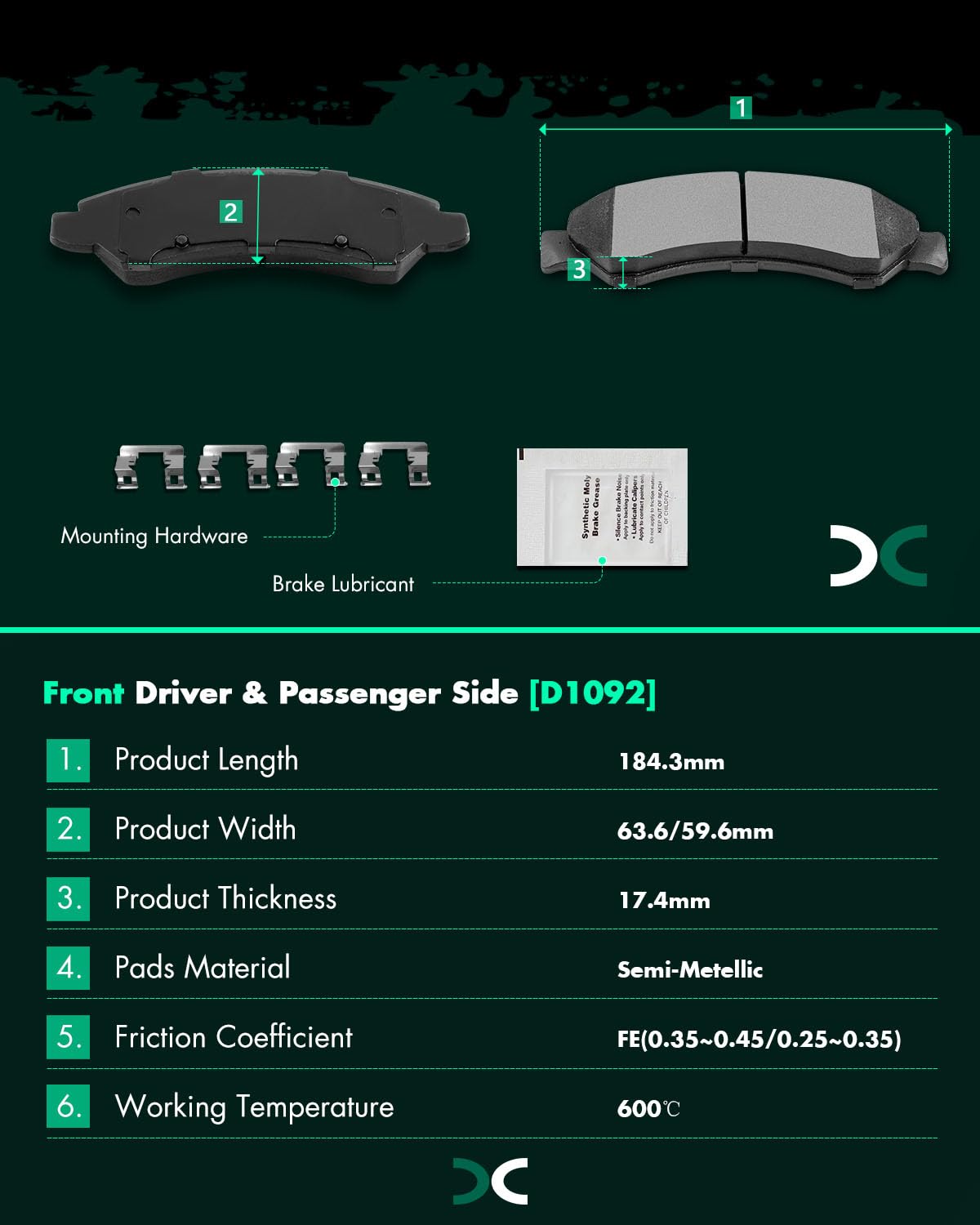 SCITOO brake pad profile close-up showing durable material and consistent bite