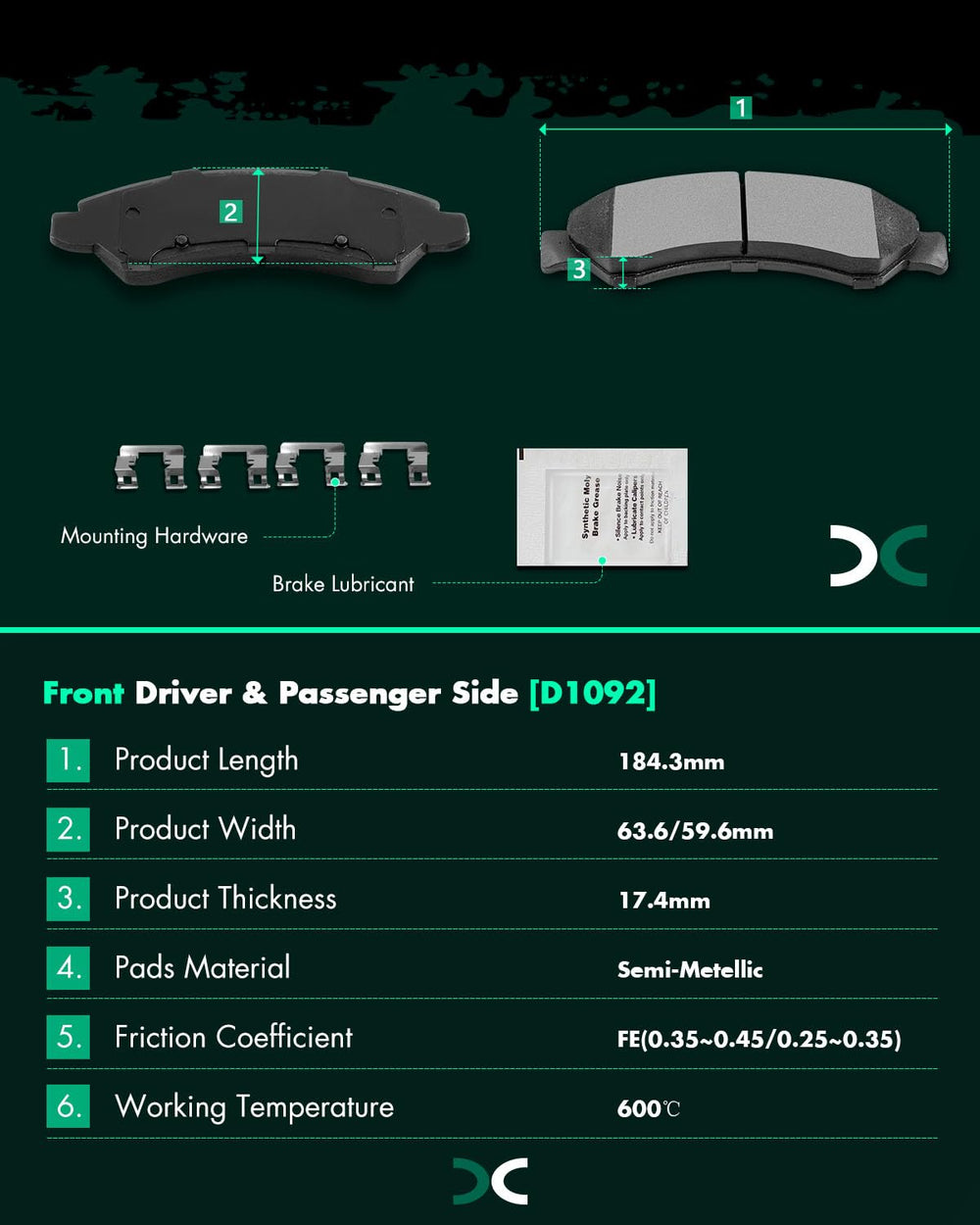 SCITOO brake pad profile close-up showing durable material and consistent bite