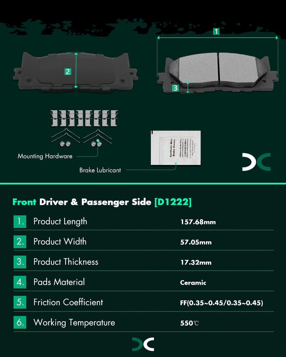 SCITOO pad thickness beside ruler demonstrating pad life and wear capacity for predictable service