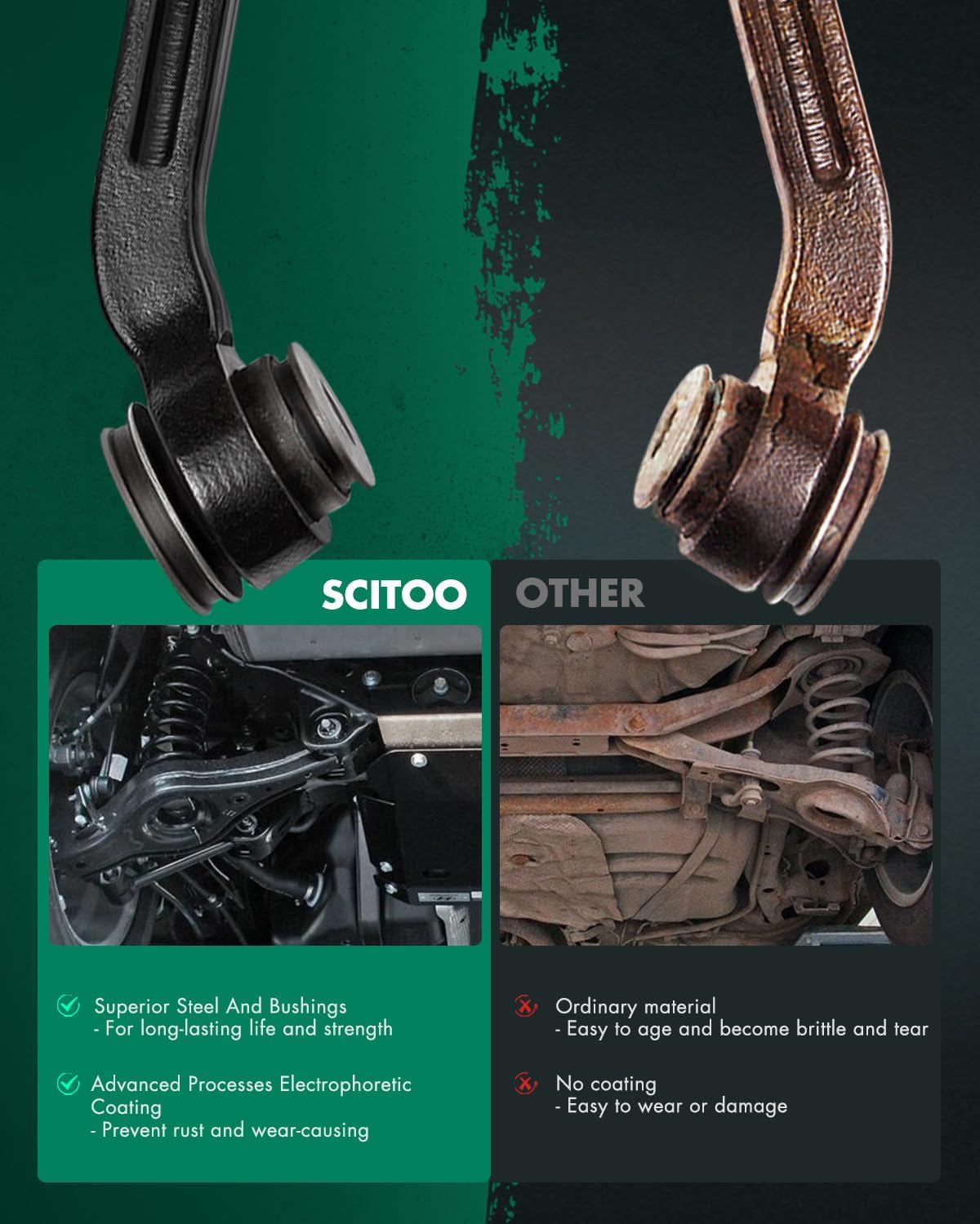 SCITOO parts next to ruler for scale ensuring correct size and fitment