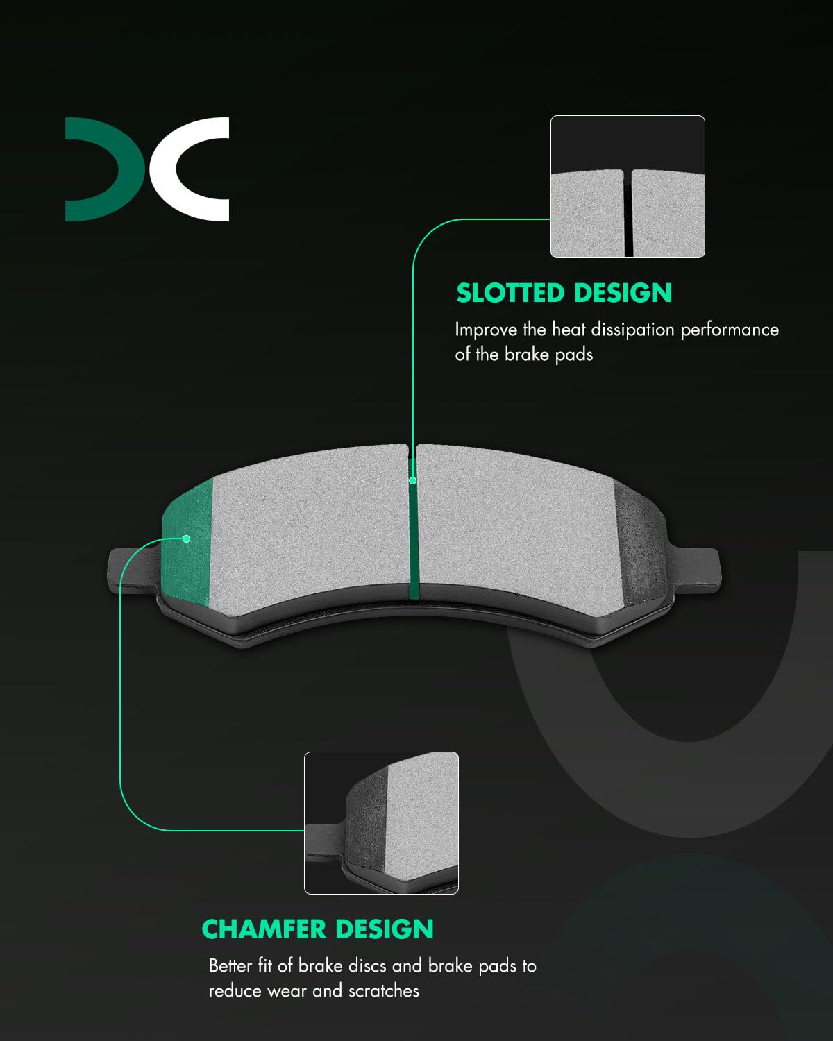 SCITOO rear pad close-up showing friction surface and improved bite