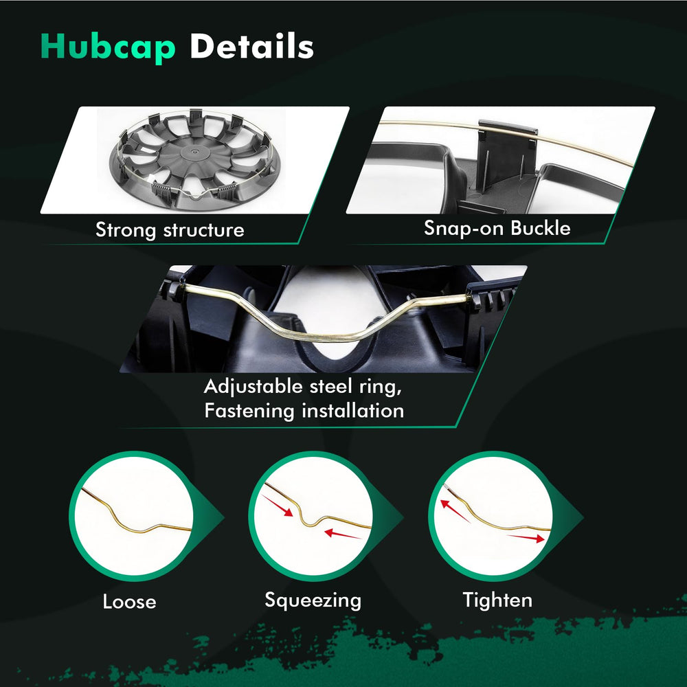 SCITOO hubcap beside ruler indicating 16 inch compatibility and size clarity