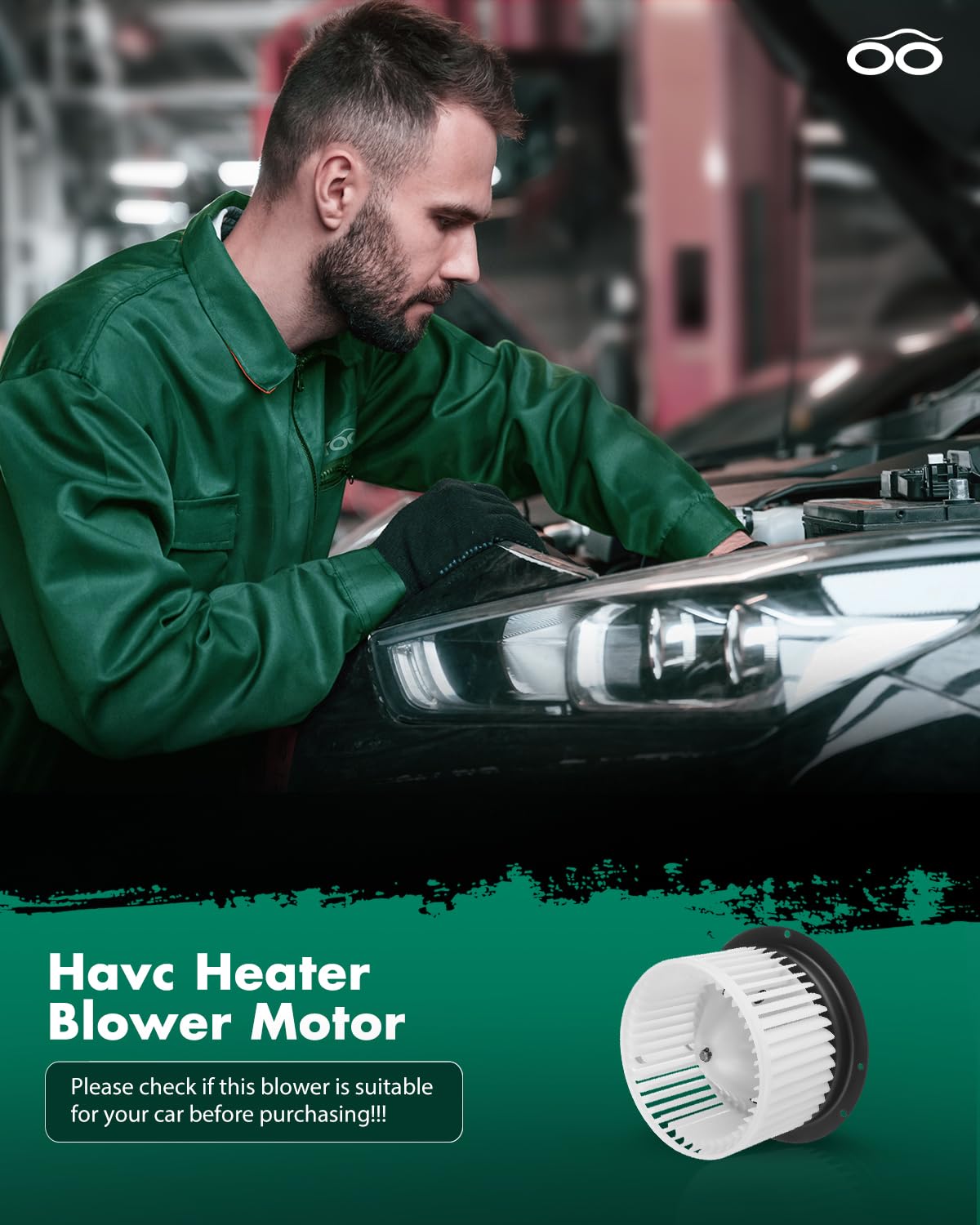 SCITOO blower motor next to ruler showing compact size for easy fitment