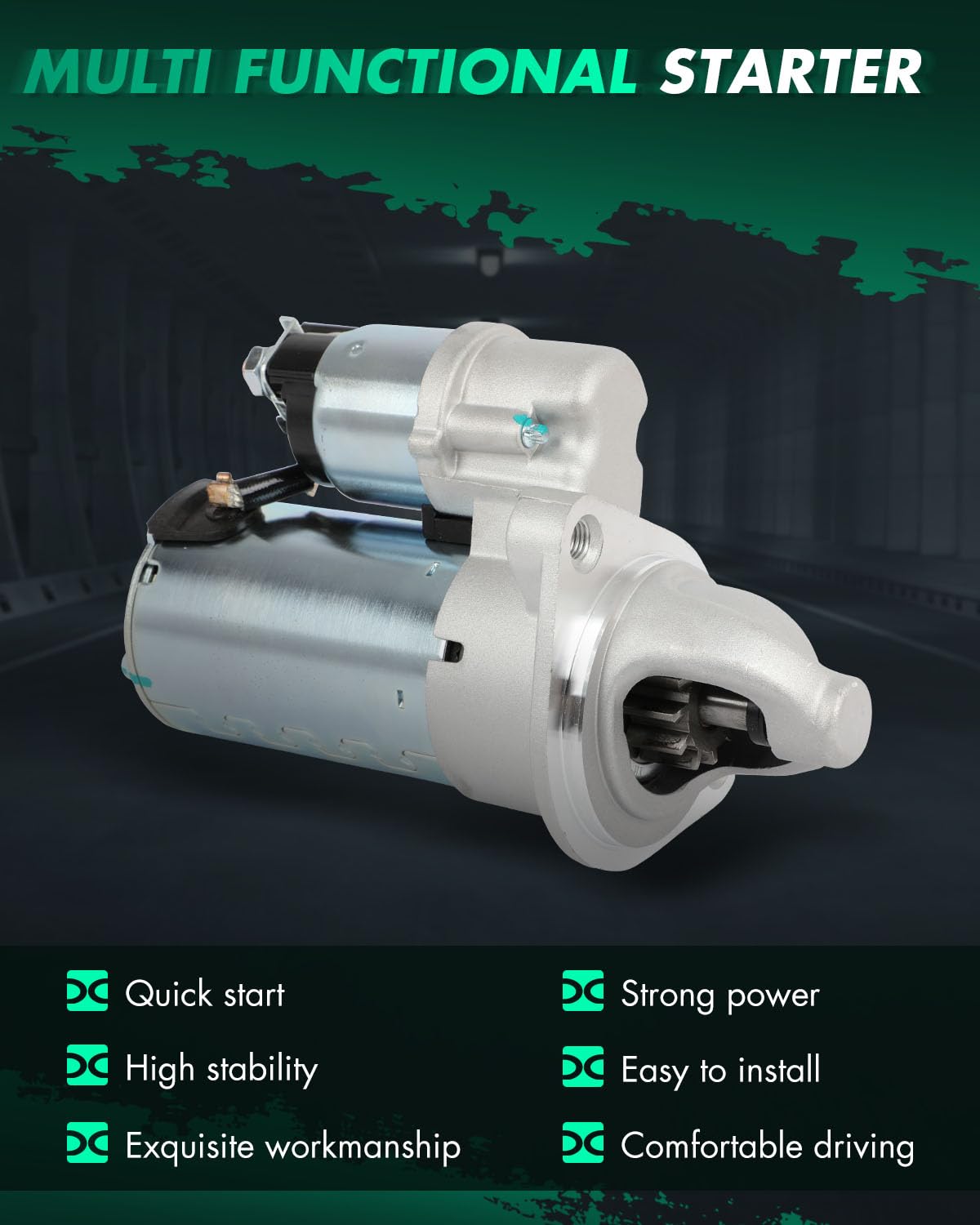 SCITOO starter side angle highlighting compact PMGR design and reliability