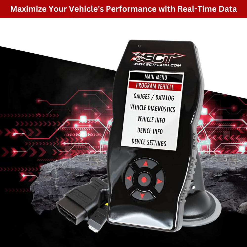 SCT X4 logging screen capturing live engine data for performance analysis