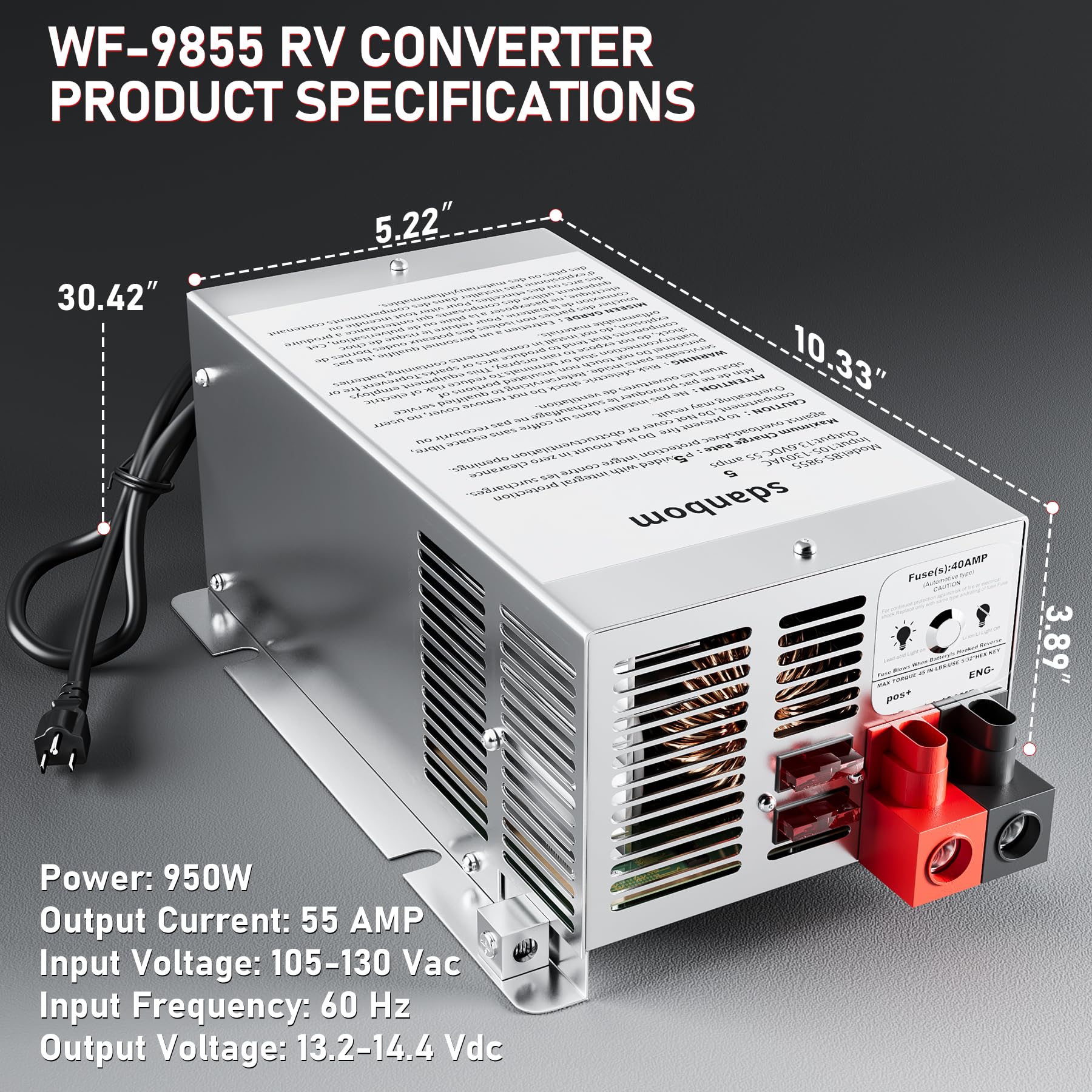 sdanbom WF-9855 installed in RV bay demonstrating compact fit and space saving