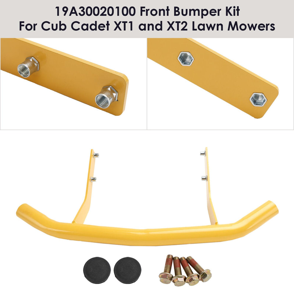 SDYYDS bumper on mower in yard showing practical protection in landscape