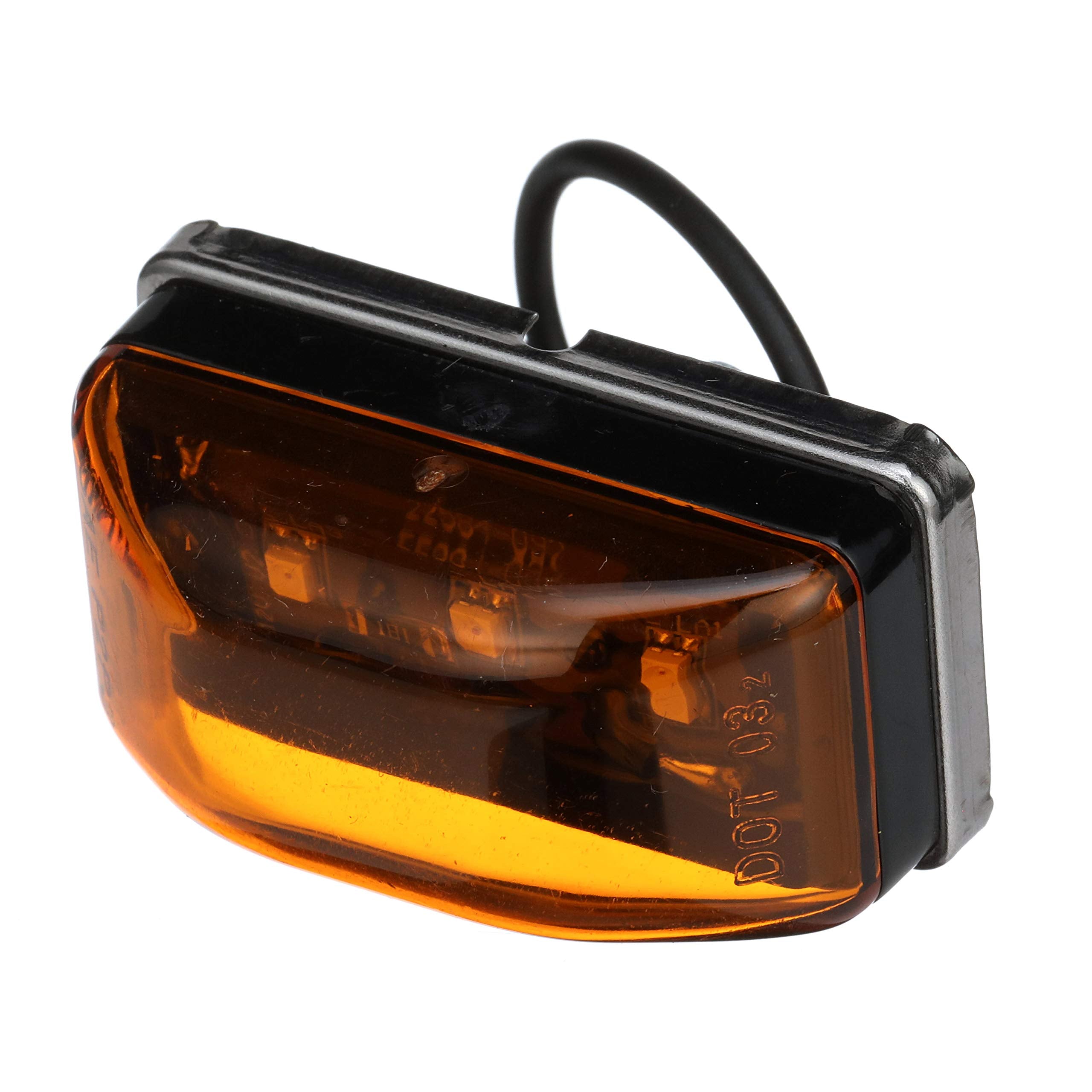 SEACHOICE side profile of amber marker highlighting low-depth fit for tight spaces