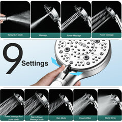 SeaCity shower head spraying multiple modes demonstrating versatile rinsing