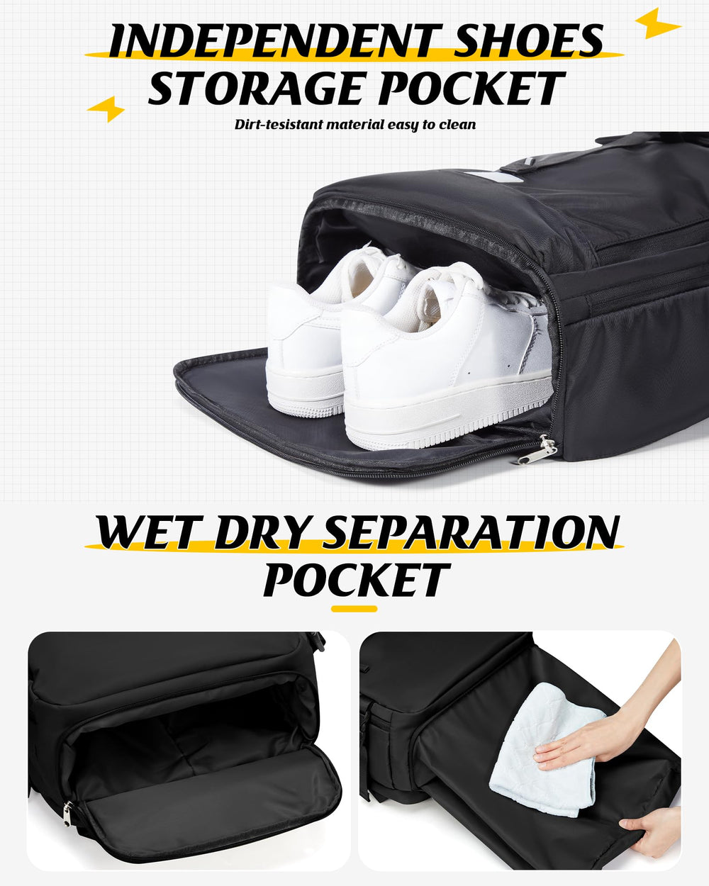 SEAFEW side pocket and zipper details for easy-access storage