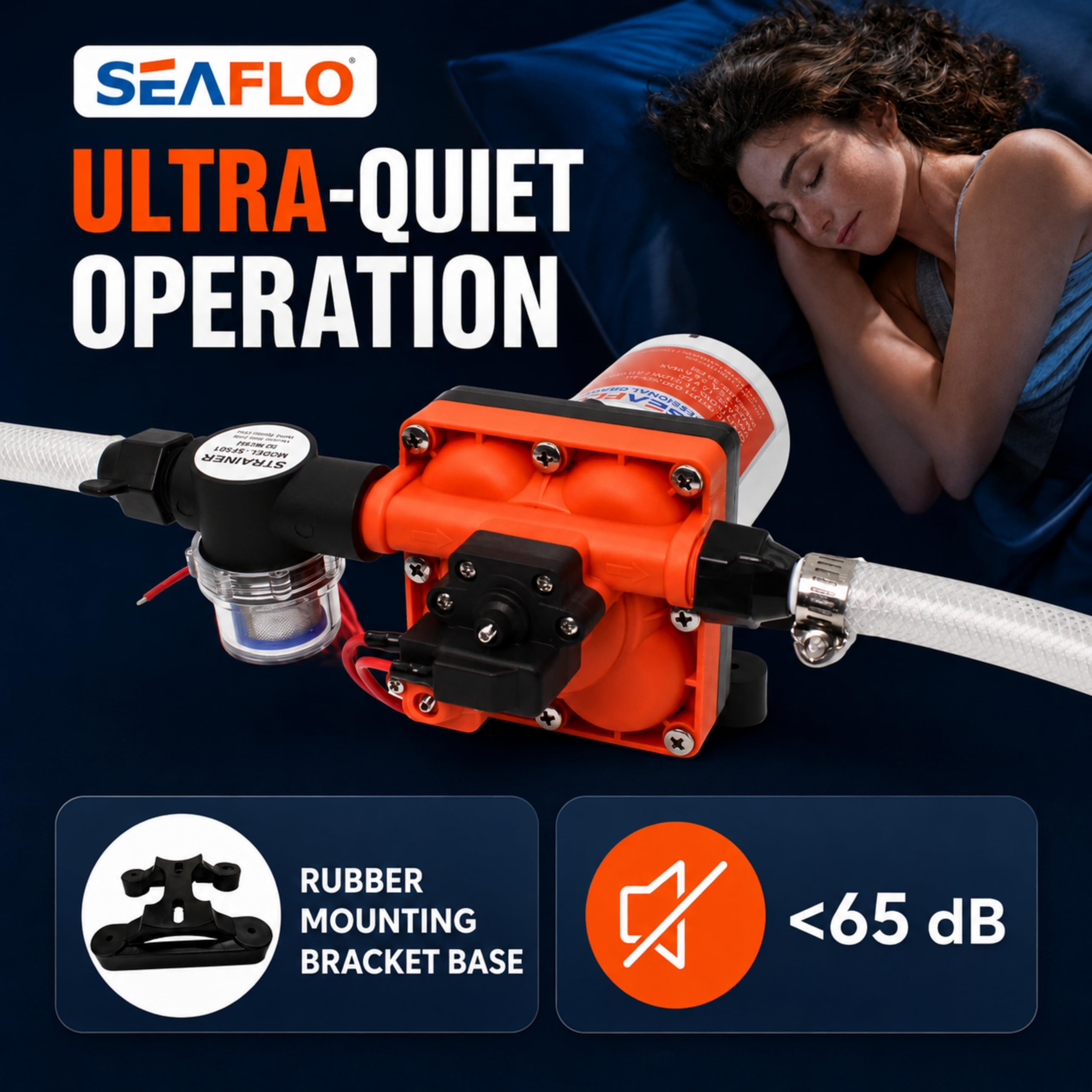 SEAFLO diagram of self-prime lift showing reliable water pickup from low tanks