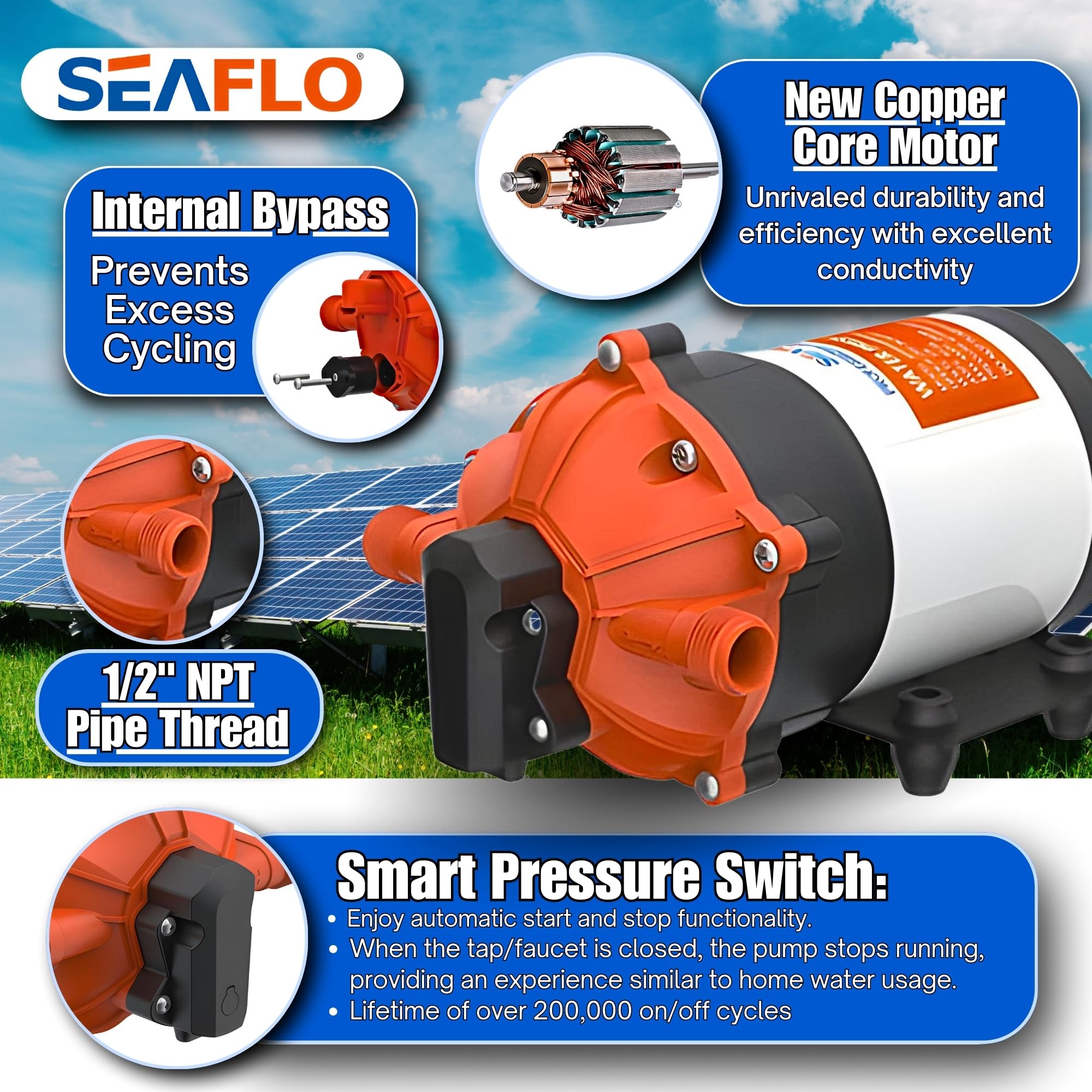 SEAFLO installed on boat washdown deck for reliable cleaning performance