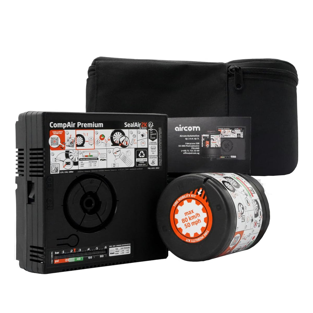 SealAir2k front packaging showing kit contents for quick repairs