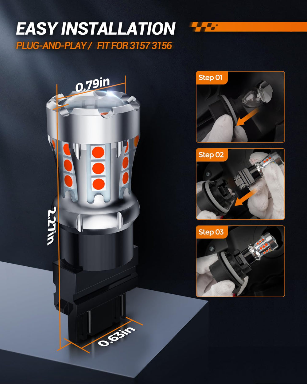 SEALIGHT nighttime brake light visibility illustrating stronger stopping signal