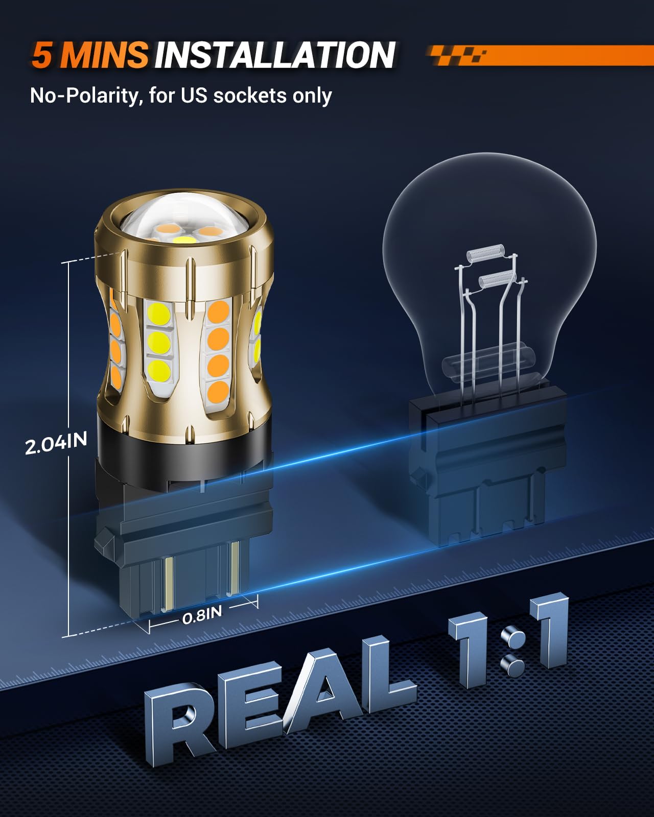 SEALIGHT 50W 6Ω resistors and wires included to prevent hyper-flash benefit hassle-free compatibility