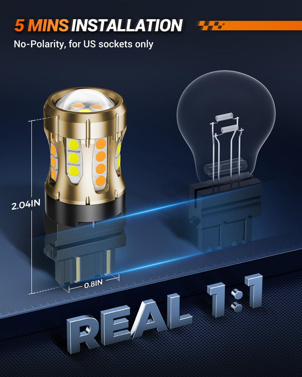 SEALIGHT 50W 6Ω resistors and wires included to prevent hyper-flash benefit hassle-free compatibility
